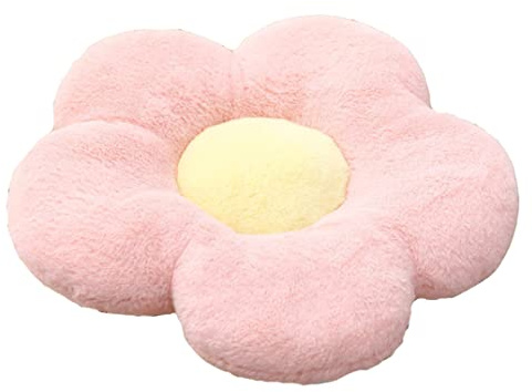 YILANLAN Flower floor pillow cute cushion girl room decoration reading leisure comfortable plush pillow pillow office tatami car home decoration cushion (40cm, Pink)
