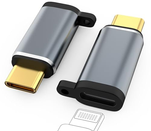AXFEE Light-ning auf USB C Adapter 2 Stück, Light-ning Buchse auf Type C Stecker, PD 60W Schnellladung und Datensynchronisation, OTG-Adapter Kompatibel mit Phone 15 Series, S23, Pixel 7, Mate 60 Pro