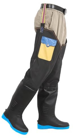Watstiefel Warme Winter-Watstiefel, 85 cm lang, Outdoor-Watstiefel mit Ente, Angeln und Jagd, Camping (Color : Black, Size : 41 EU)