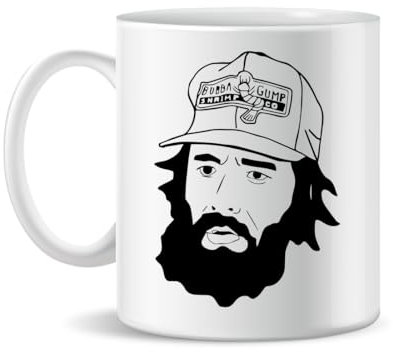 Forest Forest Gump Bubba Shrimp Keramiktasse für Tee und Kaffee, 330ml, Magic White Pink Black 330ml