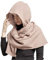 Watreketal Halstuch,Trendy Damen-Kapuzenschal aus Baumwolle 2-in-1-Anzug einfarbige Pullovermütze Schal warme Mütze Wintermütze für Erwachsene