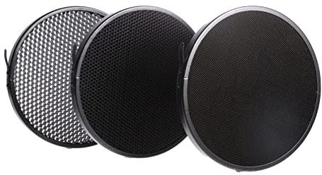 UKCOCO Grille en Nid d'abeille Noire pour Photographie, Contrôle Précis Lumière Alliage D'aluminium et Système de Fixation Rapide, Ensemble 1 Set