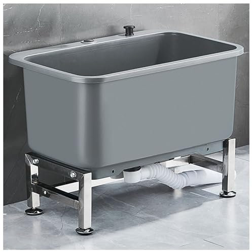 Lavandino per Lavapavimenti Lavandino per Lavapavimenti in plastica, Lavandino Indipendente per Lavanderia con Pulsante di Scarico, Stazione di Lavaggio per Garage per Lavandino Portatile all'Aperto