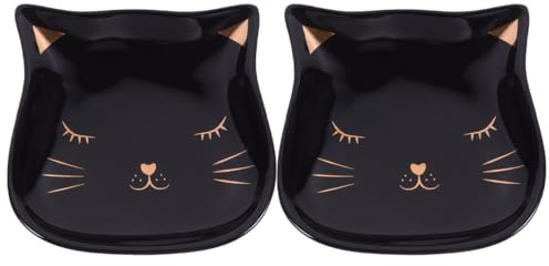 Healvian 2 pezzi Vassoio Ceramico Stile Giapponese Gatto Svuota Tasche Gioielli Servizio E Conservazione Alimenti Multifunzione Per Cucina Bagno E Ingresso
