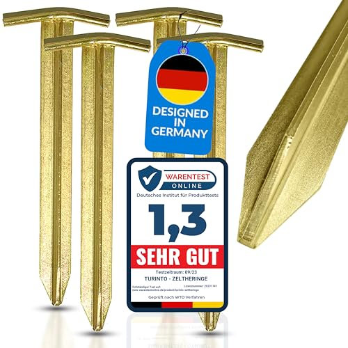 Turinto® X4 Stück Zelt-Heringe mit Haken für sicheres Camping und Outdoor-Erlebnisse aus Extra Stark und robustem Stahl für maximale Stabilität Länge 30 cm inkl. E-Bock