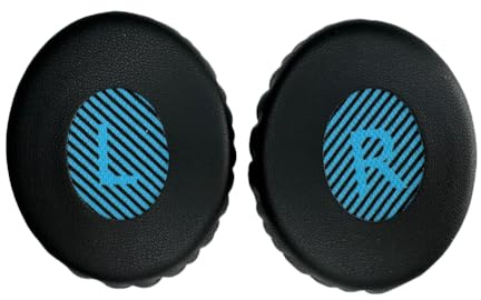 Ersatz Ohrpolster für Bose On-Ear 2 (OE2 & OE2i), Ersatzpolster für Bose SoundTrue/SoundLink On-Ear (OE), Weicherem Leder (Schwarz)