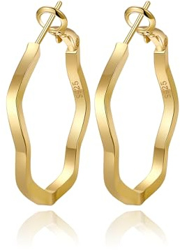 RANKEEF 3mm Boucles D'Oreilles Femme, Grandes Creole Or HypoallergéNiques, Grandes Boucles D'Oreilles CréOles En Or 14 Creole Plaqué Carats Pour Femmes