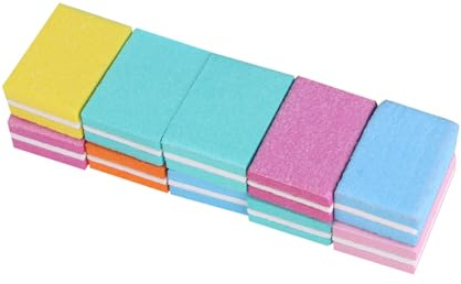 CIMAXIC Lime per Unghie in Spugna 10 Pezzi Raspa per Unghie Quadrata Leggera e Portatile Strumento per Nail Art per Manicure e Pedicure a Casa Colore Casuale