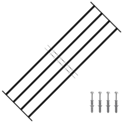 Grille de Fenêtre, Grille Défense de Protection Barre de Sécurité 175x60 cm Acier enduit de poudre Noir