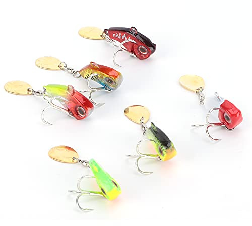 Qudinip Tail Metal VIB Jigbete för Fiske 16g Attraktiv Crankbait med Rostfria Krokar för öringfiske 6-pack
