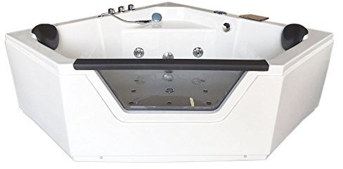 WHIRLPOOL BADEWANNE WHIRLPOOL RECHTECK 2 PERSONEN NEU SPA TUB HOT TUB Ibiza Full Düsen Sichtfenster, Wasserfall, 150 x 150!