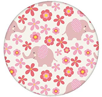 Süße rosa Kinder Baby Tapete Elephant Power mit 70er Jahre Blumen und Elefanten passt zu Farrow and Ball GMM Kinderzimmer Vliestapete für schöne Räume (H: 3m B: 46,5cm)
