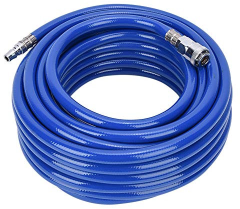 Ausla PVC Air Compressor Hose, 50ft 15m Flexible Pneumatic Hose 9.5mm ID 15mm OD 300 PSI with 1/4 Europe Quick Coupler for Pneumatic Tools & Air Compressors