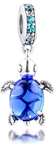 As shown in figure 2022 été Bleu en Verre de Murano Tortue de mer balancent Perle Bricolage Convient pour Original Pandora Bracelets Charme Bijoux de Mode