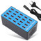 Agatige Caricatore USB Multiplo, Protezioni Multilivello Stazione di Ricarica a 20 Porte Multiporta Caricatore USB con Uscita Grande da 20A 5V per Smartphone, Tablet, Altro(Spina UE)