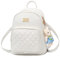 zhongningyifeng Rucksack Geldbörse für Damen Kleiner Leder Casual Reiserucksack Niedlich für Mädchen (white)