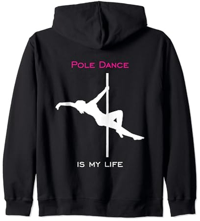 Pole Dance Figura Silhouette Ragazza Accessori Allenamento Felpa con Cappuccio