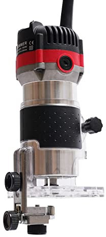 30000RPM Madera Rebajadora Eléctrica, Fresadora Eléctrica para Madera 1/4 Pulgadas, Recortadora Manual Eléctrica 800W, Enrutador Recortadora Eléctrica de Mano