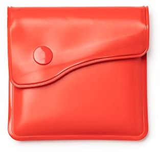 Cenicero de bolsillo con interior en aluminio ignífugo y cierre de solapa con botón (Rojo)