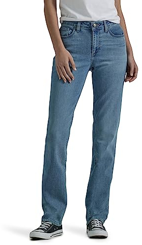 Lee Jeans leggendari da Donna a Gamba Dritta a Vita Media, con Scopo, 42 Corto