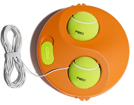 OLYSPM Tennistrainer,Tennis Zubehör,Tennis Trainer mit 2 Tennisbälle,1 Elastischer Schnur,1 Aufbewahrungsbeutel,Tragbares Tennis Trainingsgerät für Erwachsene,Kinder und Anfänger