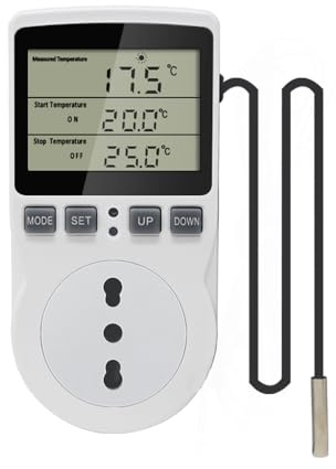 KETOTEK Digital Thermostat Steckdose Temperaturregler mit Fühler