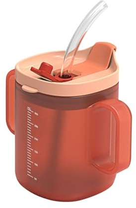 Tazza Per Bere Anziani, Bicchieri A Prova Di Fuoriuscite Per Anziani, Bicchiere Per Anziani Con Manici, Bicchiere Per Alimentazione Per Anziani Con Coperchio, Cannuccia, Per Pazienti,maternità, 300ml