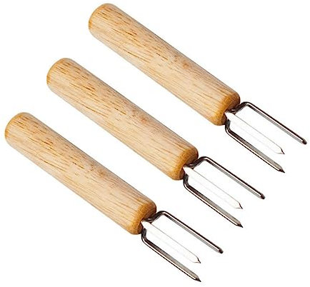 BESPORTBLE 3 Pz forchette da cibo forchette da barbecue forchette di mais dolce bastoncini di hot dog sulle forchette pannocchia porta mais attrezzi barbecue prese di mais forchetta da frutta