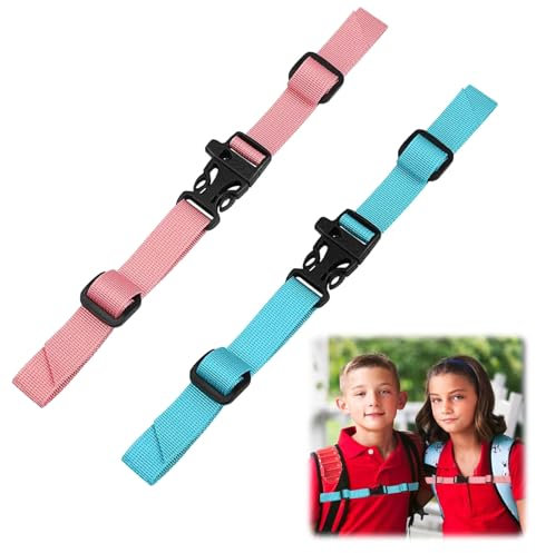 2 Pcs Chest Backpack Strap with Quick-Release Buckle - Adjustable Sternum Support for School Bags, Travel, and Outdoor Activities - Kids and Adults