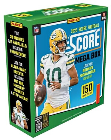 2025–26 Panini Score NFL Football Mega Box – Official Trading Cards – Mega Box Exclusive Parallels, Rookie Cards & Inserts – Sealed Retail Box