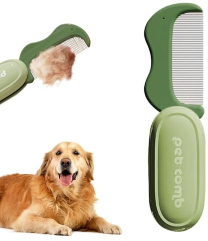 Pet Grooming Brush, Spazzola per Cani e Gatti Rimuovi Pelo, Accessorio Toeletta Pieghevole per Rimuovere Sottopelo e Nodi per Cuccioli e Adulti Interno ed Esterno