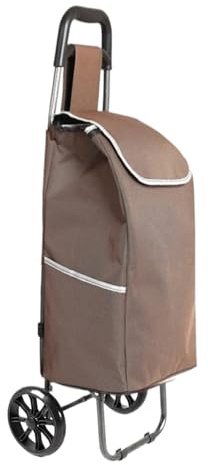 GOOPEEG Carro Plegable con Ruedas para Compras Carrito De Compras Plegable Arrastre Portátil para Equipaje Oficina Comestibles Reforzada(Bruin)