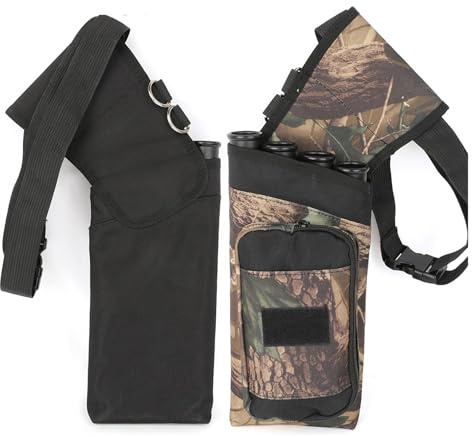 DHYUACN Midjequiver pil quiver 4-rör bärbar väska midja nylon för recurve compound rosett långbåge utomhusträning bågskytte tillbehör (Khaki)