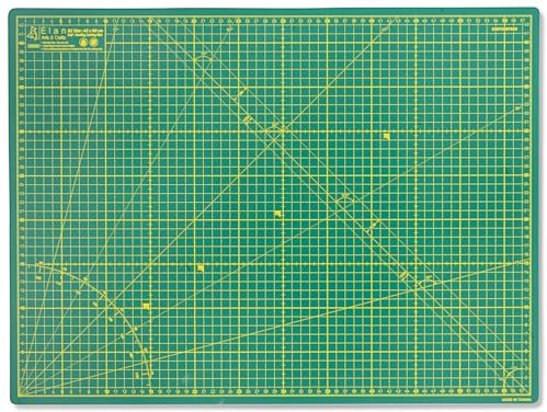 Elan Schneidematte A2 Grün, 5-lagige Schneidematte 45x60 Selbstheilend, Bastelunterlage Schnittfest A2, Cutting Mat 45x60, Schneideunterlage Basteln
