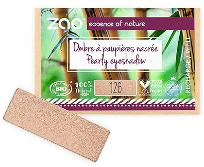 ZAO essence of nature - Recharge Ombre à paupières rectangle Nacrée 126 Pétale doré - 1,3 gr