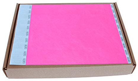 MP - Tyvek Pulseras 1000 unidades para Eventos, Color Rosa