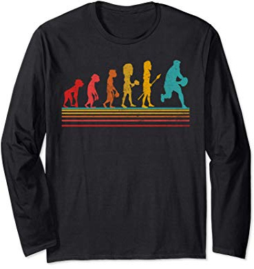 Rugby Rugbista Vintage Divertente Regalo Maglia a Manica