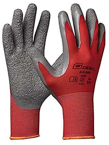 Gebol Eco Grip (1 Paar) - Arbeitshandschuhe mit Latex-Crinkle-Beschichtung, Feuchtigkeitsabweisend, Montage & Werkstatt, Nahtloser Polyester-Handschuh, für Herren, XXL (Gr. 11)