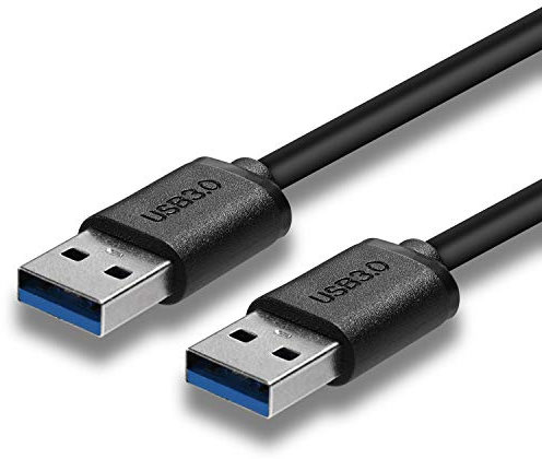 UYGHHK Cable USB, USB a USB 3.0 A a A de 5 Gbps de transferencia de datos de alta velocidad macho a macho para disco duro externo, enfriador de laptop, DVD, Blu-ray, nube (0.3 metros)
