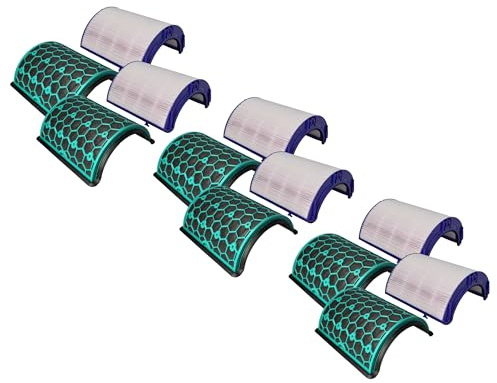 vhbw 6-delat filterset kompatibel med Dyson Hot + Cool Autoreact HP7A luftrenare – HEPA-filter, aktivt kolfilter