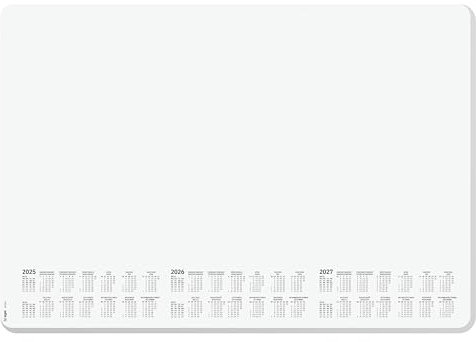 SIGEL HO301 Papier-Schreibtischunterlage, ca. DIN A2, mit aktuellem 3-Jahres-Kalender, 30 Blatt, dotted, mit abgerundeten Ecken, vegan, aus nachhaltigem Papier