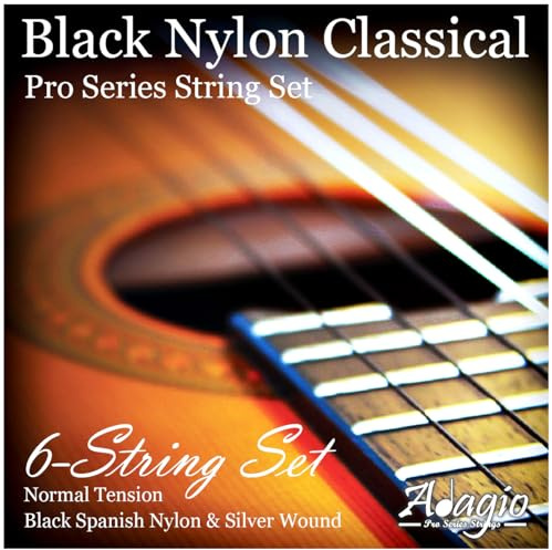 Adagio Pro CLASSICAL Black Nylon And Silver Guitar Strings, Flamenco Full Pack/Set - For 4/4 and 3/4 Classical Guitars