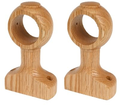 HEVSTIL Supporti in Legno per Aste per Tende, Staffa per Asta per Tende in Legno, 35 mm, 2 Pezzi