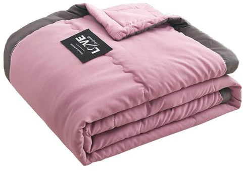 Couverture rafraîchissante Couette légère pour sueurs nocturnes Lit simple d'été Cadeau d'anniversaire pour femmes et enfants (rose, 140 x 200 cm)