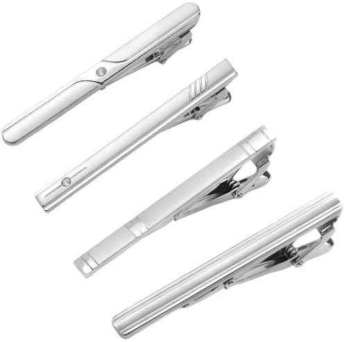 4 Stück Krawattenklammer Set für Herren Klassische Krawattennadel Business-Stil Tie Clips für Hochzeit Business Accessoires