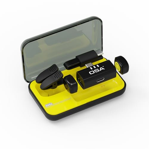 Micrófono Lavalier Inalámbrico, Microfono de Solapa Mini Micrófono Inalámbrico Teléfono Móvil para iPhone15/16 & Android, Microfono Plug-Play Inalambrico para grabación de Video, Vlog (Type C/2 MIC)