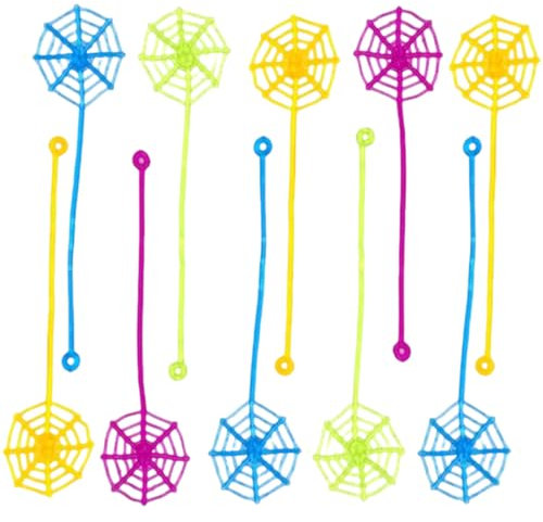 YAPKOLV 10 Pièces Mains Collantes Enfant Set, Jouets Gluants, Gadgets Mains Collantes Comme Cadeaux, Articles de Farce Pour Garçons Filles, Jouets et Amusement Pour Fêtes (Toile d'Araignée)