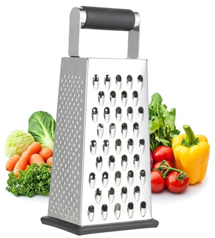 Grattugia quadrangolare in acciaio inossidabile a 4 lati per verdure, patate crude - Pratico gadget da cucina