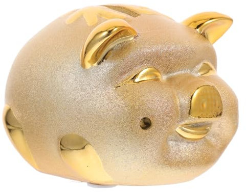 YARNOW Salvadanaio Forma Di Maiale in Ceramica Grazioso Salvadanaio Da Tavolo Per Risparmiare Tappo Di Gomma Sul Fondo e Cuscinetto Protettivo