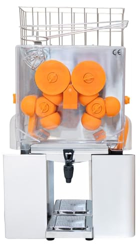Spremiagrumi Professionale Automatico Elettrico Acciaio Inox 220V 120W Resa 40-50% 22 Arance al Minuto Pressa per Agrumi con Rubinetto Cavo 1,8m Filtri Vasche di Raccolta